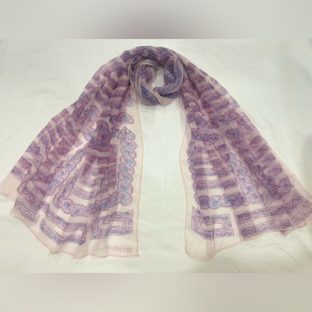 Valentino Lavender and Blush Scarf